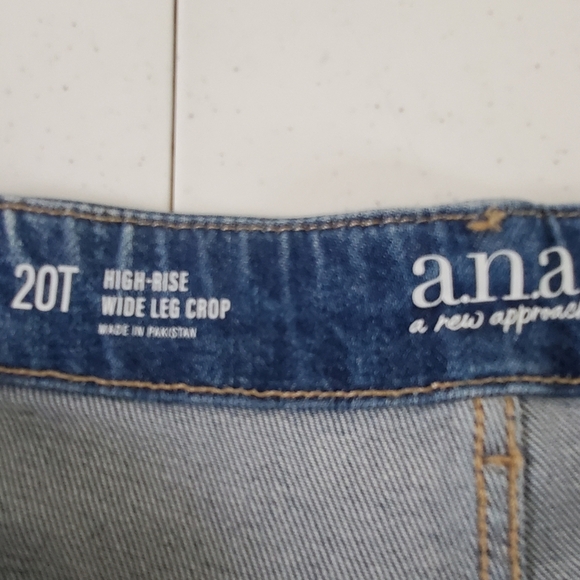 Hi-Rise Wide Leg Cropped Jeans Size 20 Tall Raw Hem Seamed Denim Stretch - Picture 13 of 13